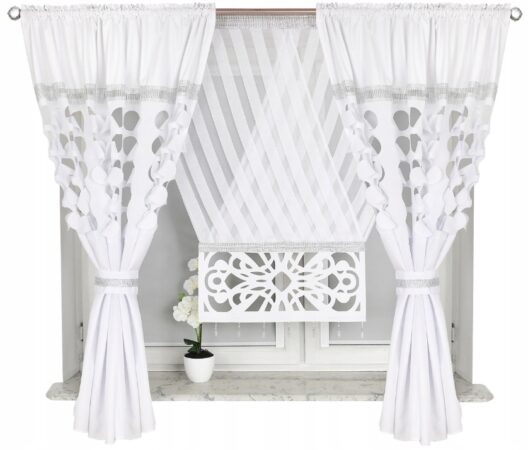 firany bez prasowania ażurowa